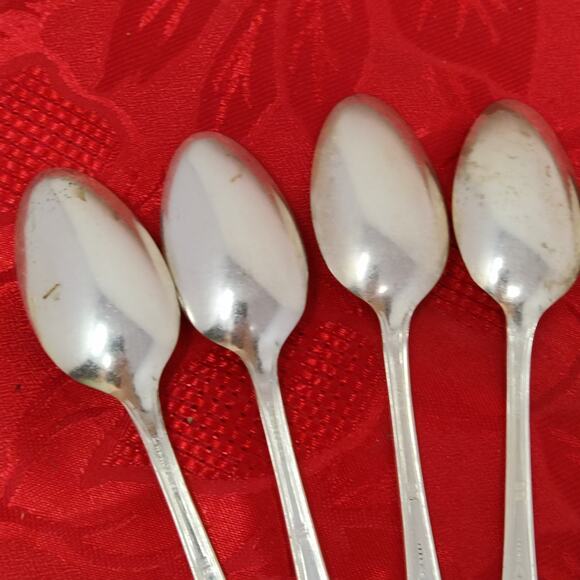 8X Tsp COTILLION Rogers Vintage Silverplate Flatware IS Teaspoons - Picture 10 of 13